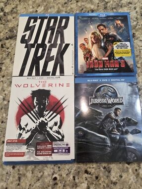Blu-ray Lot Star Trek, Iron Man 3, Jurassic World, Wolverine Movies Action